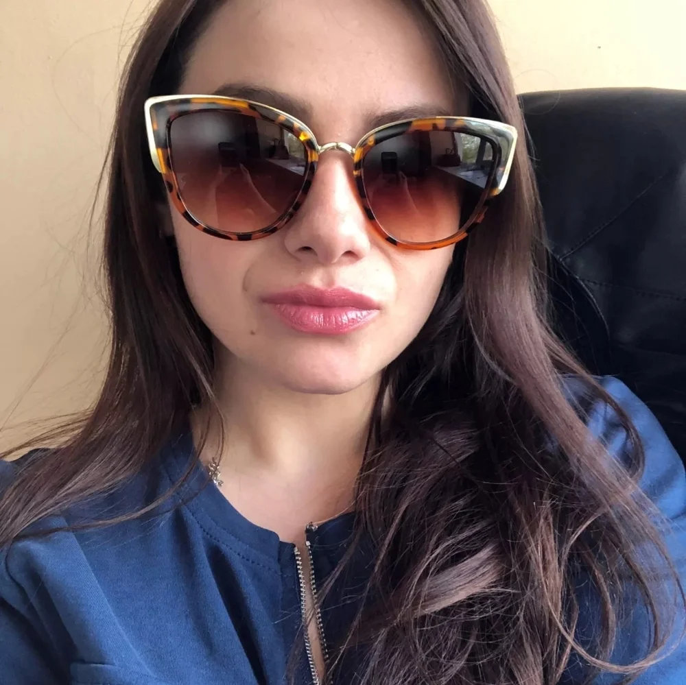🍒 Black Leopard Retro Cat Eye 🐱 Sunglasses - Picture 8 of 14